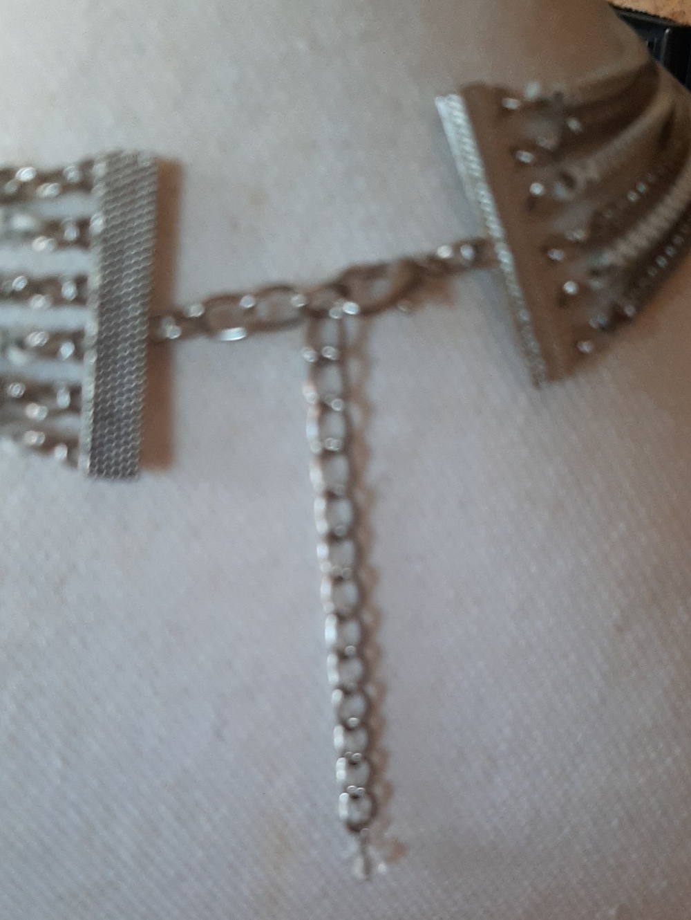 Multi-Strand Silver Layered Necklace - Picture 4 of 4
